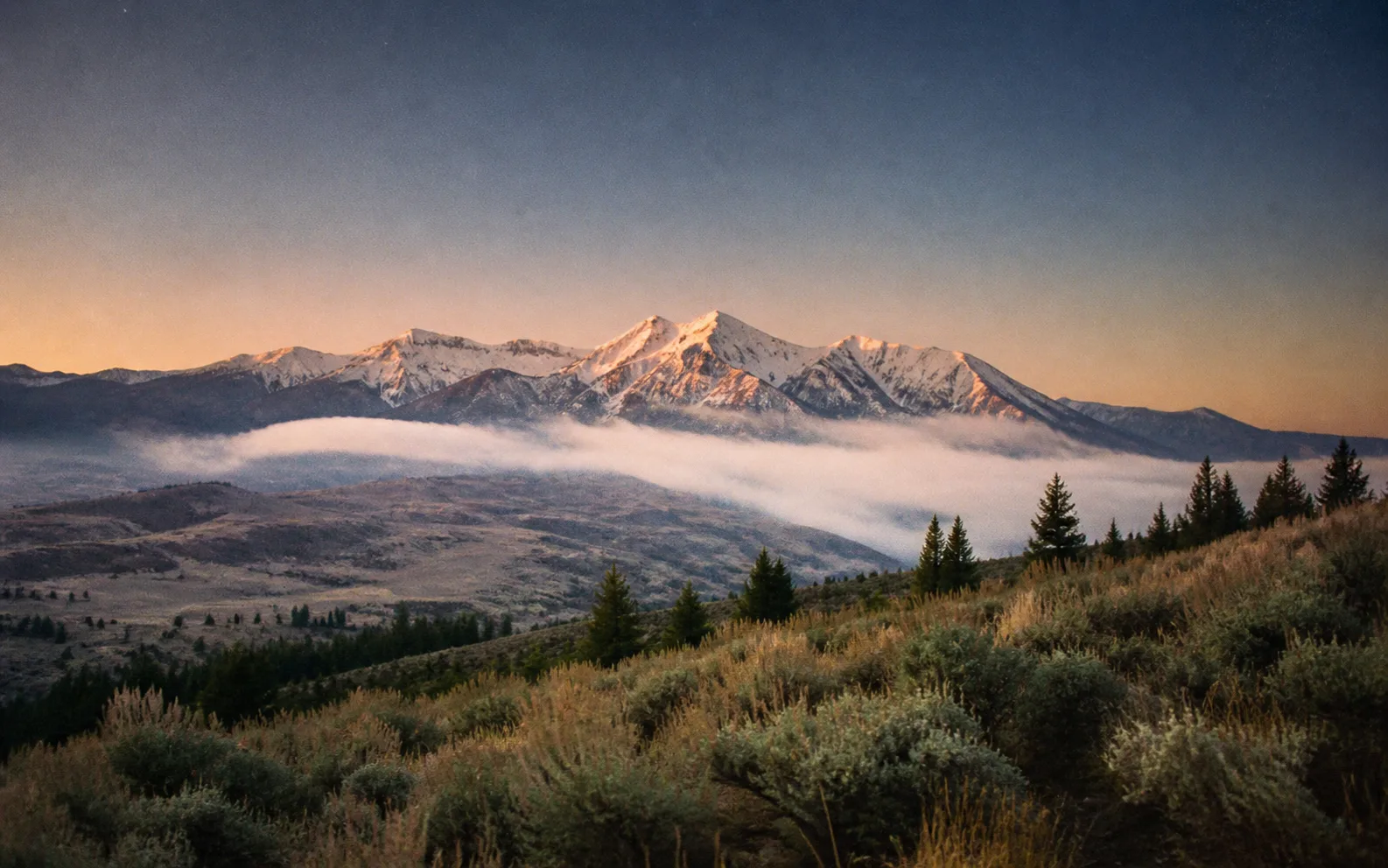 The Wasatch range at dawn over the Salt Lake valley